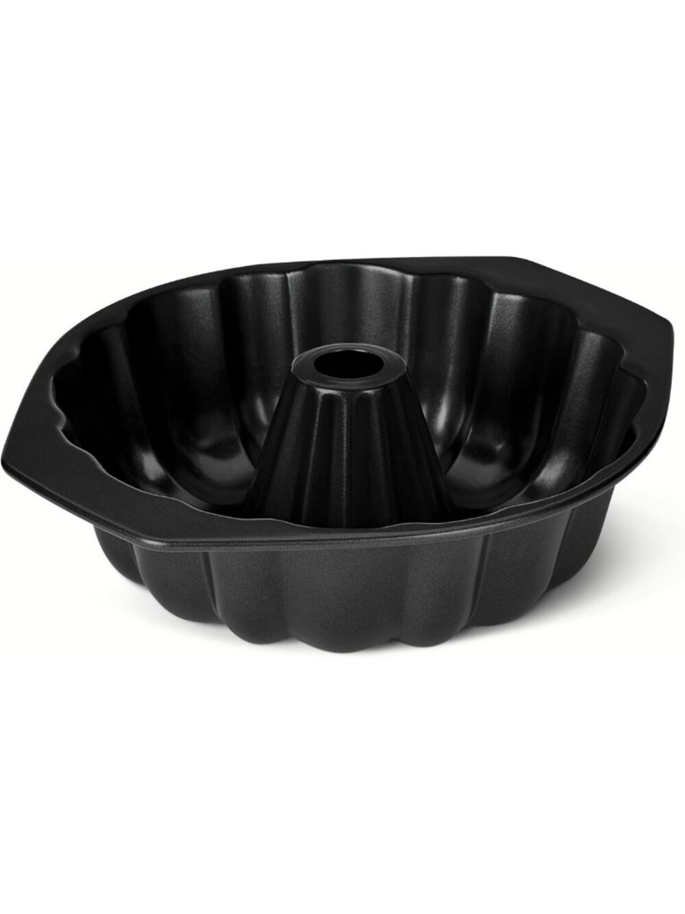 Nonstick Fluted Cake Pan Set - 10" Oven-Safe, Dishwasher-Safe, Black, 6-Pack
